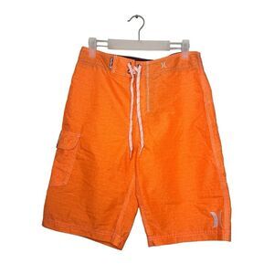 Hurley x Buckle Drawstring Surf Swim Board Shorts Orange Size 28
